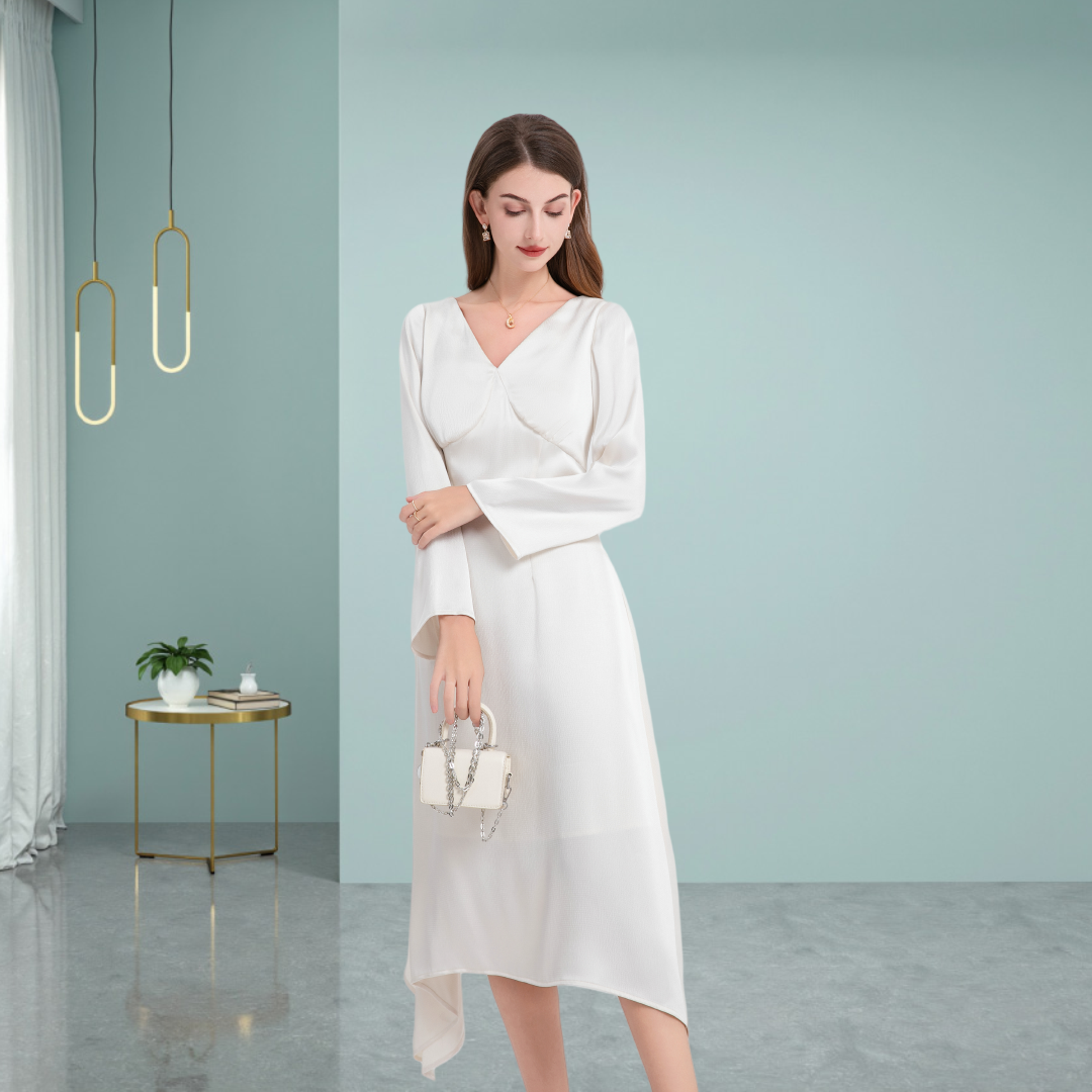 Deenadourdour® Met Onregelmatig Avant-Garde Silhouet Sierlijk Casual Jurk
